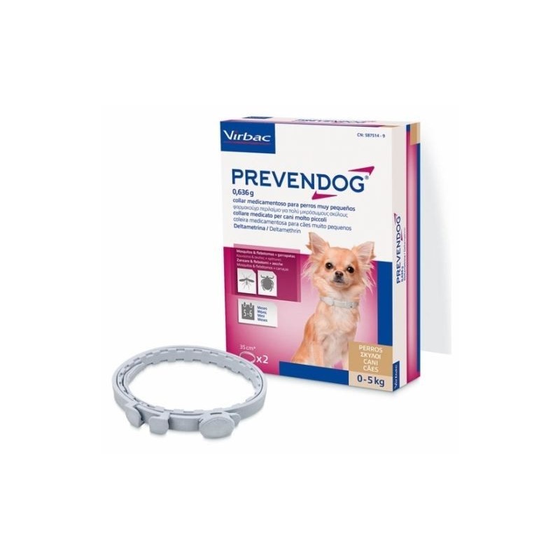 Prevendog Pacote com 2 Coleiras Antiparasitárias 0-5 kg