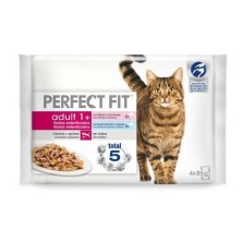 Perfect Fit Pack 4 Pouch Pescado para Gatos Esterilizados