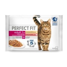 Perfect Fit Pack 4 Pouch Carne para Gatos Esterilizados