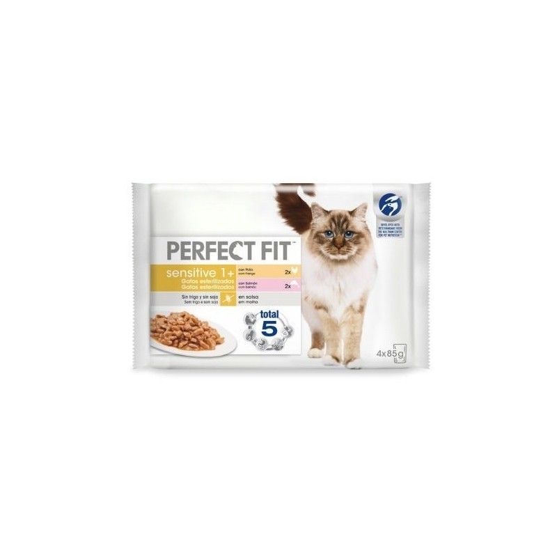 Perfeito Fit Pack 4 Pouch sensível para gatos esterilizados