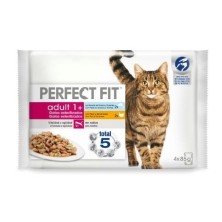 Perfect Fit Pack 4 Pouch Pescado y Pavo para Gatos Esterilizados