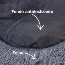 Cama Redonda Suave Gris Oscuro