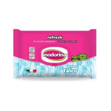 Lenços umedecidos em pó talco Inodorina Refresh 40 unidades.