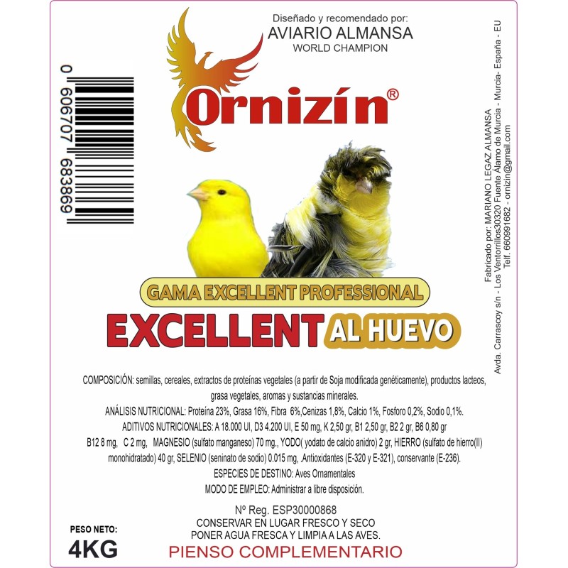 Pasta Excellent Profesional al Huevo 4 Kg