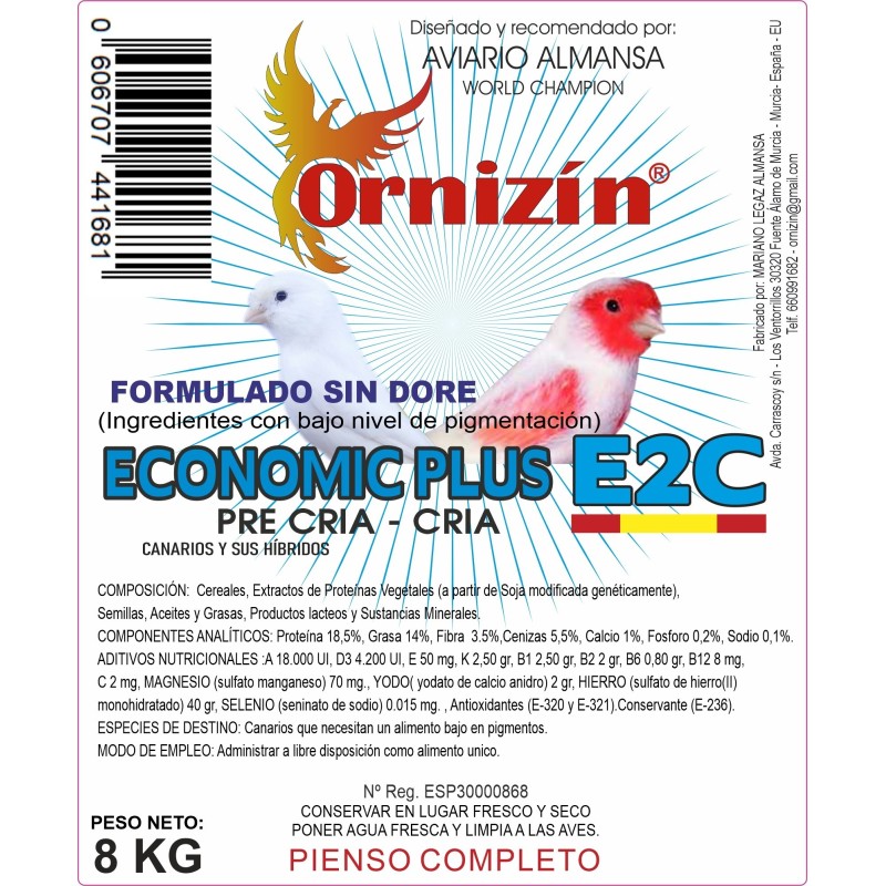 Pienso Econatur E2C Precría- Cría Sin Dore 8 Kg Ornizín