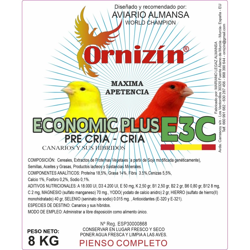 Pienso Econatur E3C Pre Cría- Cría 8 Kg Ornizín