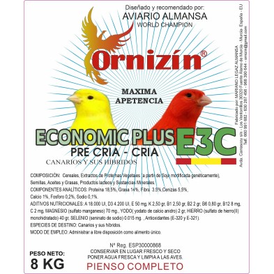 Pienso Econatur E3C Pre Cría- Cría 8 Kg Ornizín