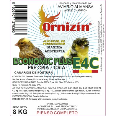 Pienso Econatur E4C Pre cría- Cría 8 Kg Ornizín