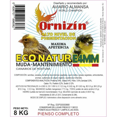 Pienso Econatur E4MM Muda-Mantenimiento 8 Kg Ornizín