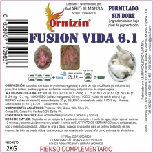 Fusión Vida 6.1 Sin Dore Ornizín Estimuladores de Ceba 2 Kg