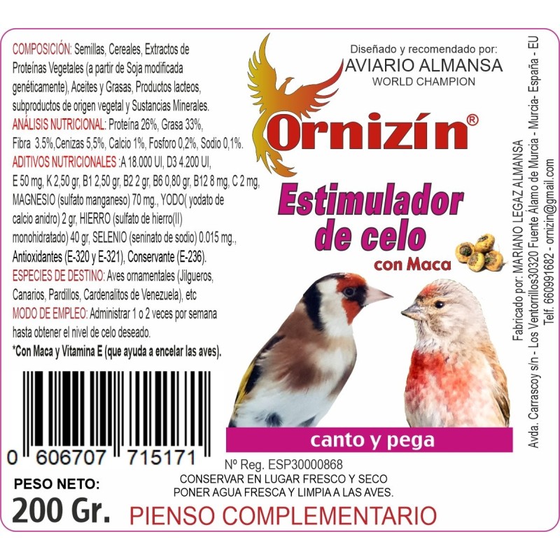 Estimulador de Canto y Pega 200 Gr Ornizín