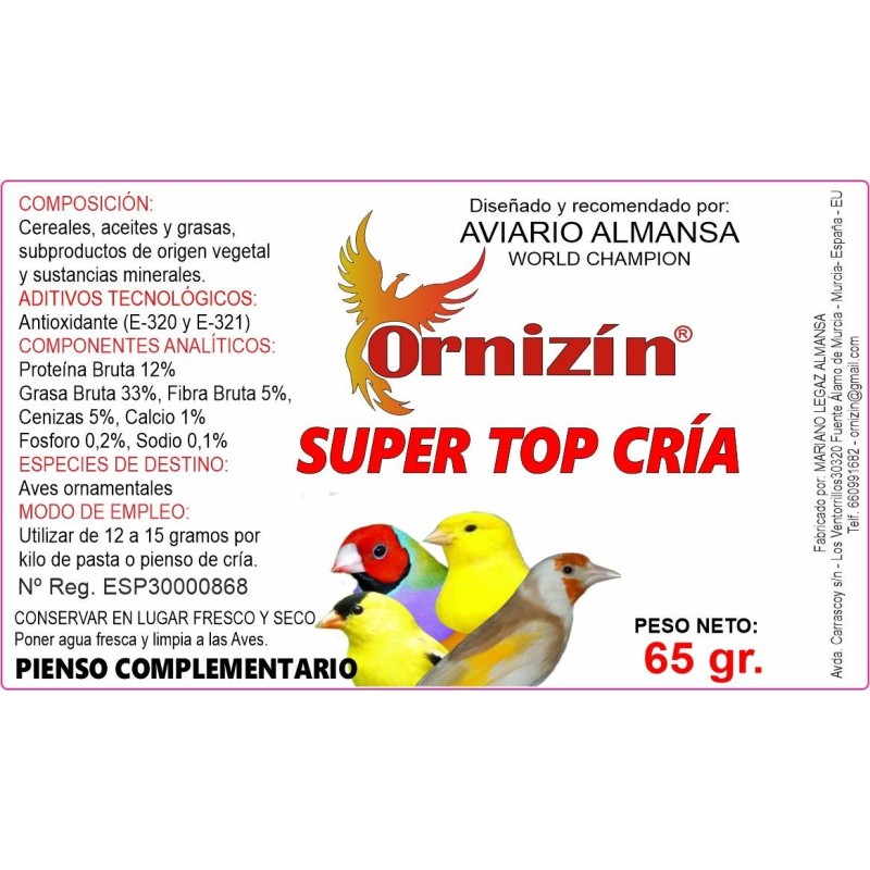 Super Top Cría 65 Gr Ornizín