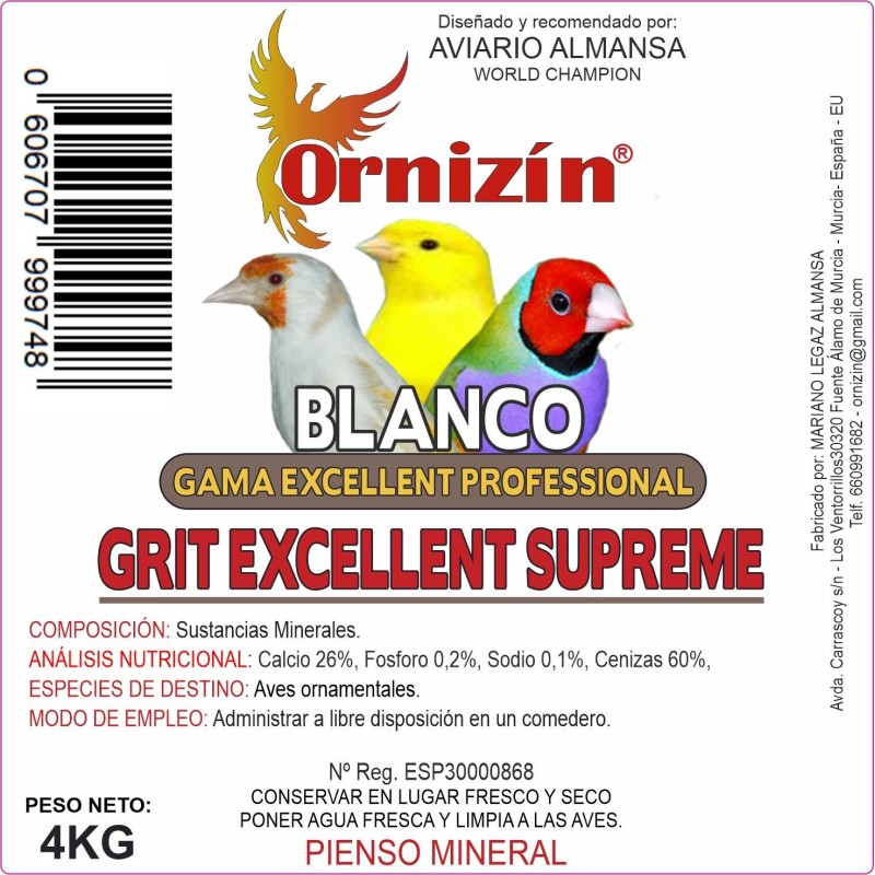 Grit Excellent Supreme Sin Carbón 4 Kg Ornizín