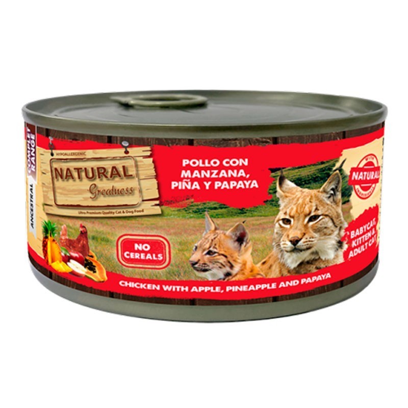 Natural Greatness Cat Pollo con Manzana y Piña 185 GR