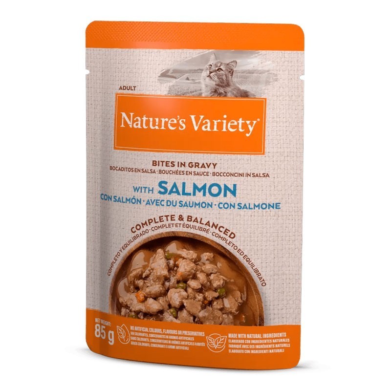 Natures Variety Bocaditos En Salsa Con Salmon 85 GR