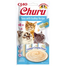 Churu Gato Atum com Vieira 14 gr x 4 Tubos