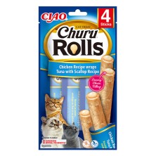 Churu Cat Rolls Atum com Vieira 10 gr x 4 Palitos