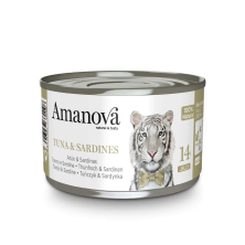 AmaNova 14 Lata Geleia de Atum e Sardinha para Gato 70 gr.