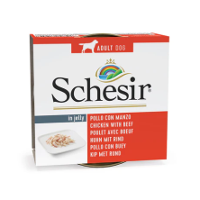 Schesir Dog Pollo con Ternera 150 Gr en Gelatina