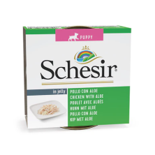 Schesir Dog Pollo con Aloe Puppy 150 Gr en Gelatina