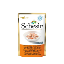 Schesir Cat Pouch Gelatina Atún con Pollo y Gambas 85 Gr