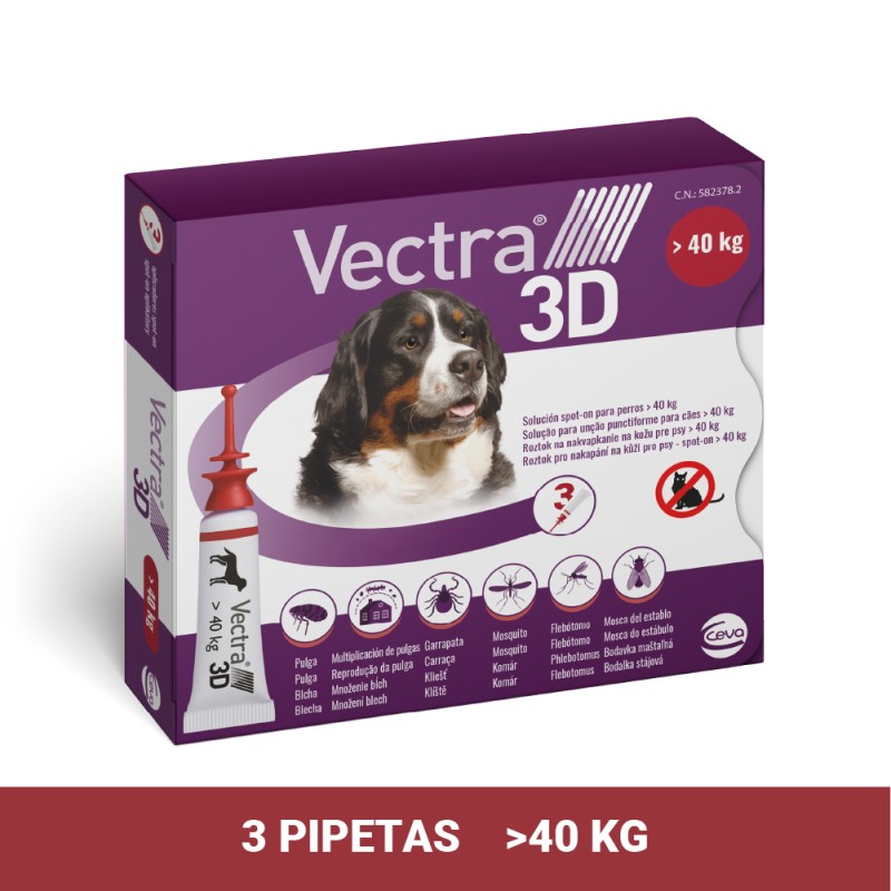 Vectra 3D Spot On Cães +40 Kg Vectra 3D Spot On Cães +40 Kg