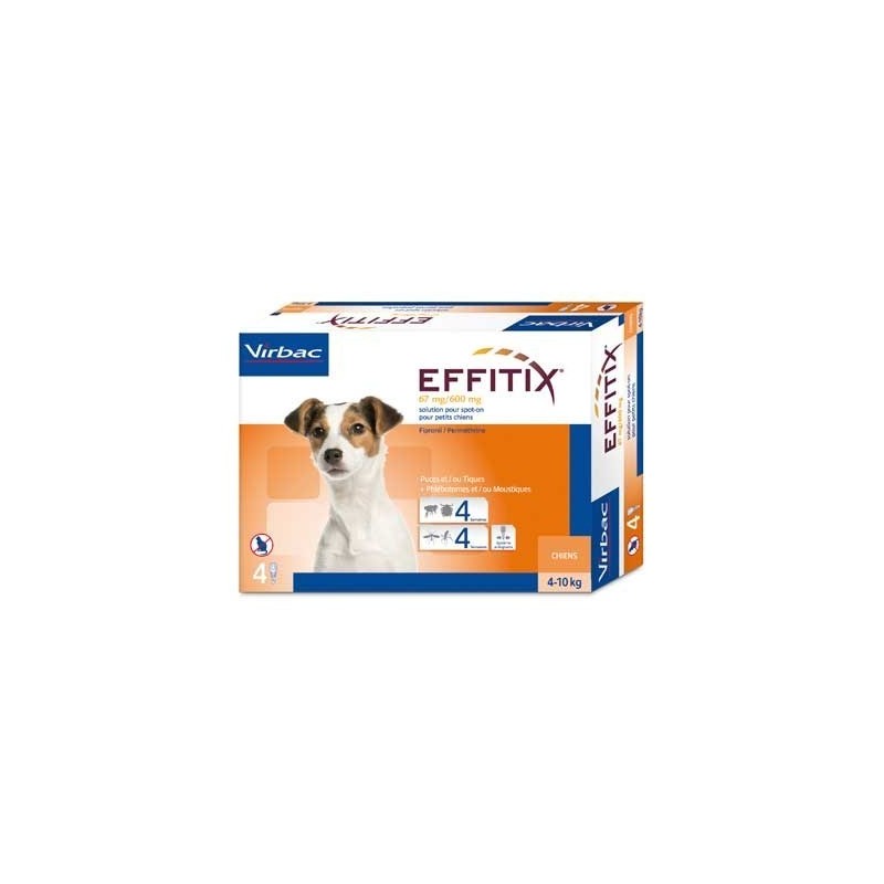 Effitix 4 Pipetas cães 4-10 Kg