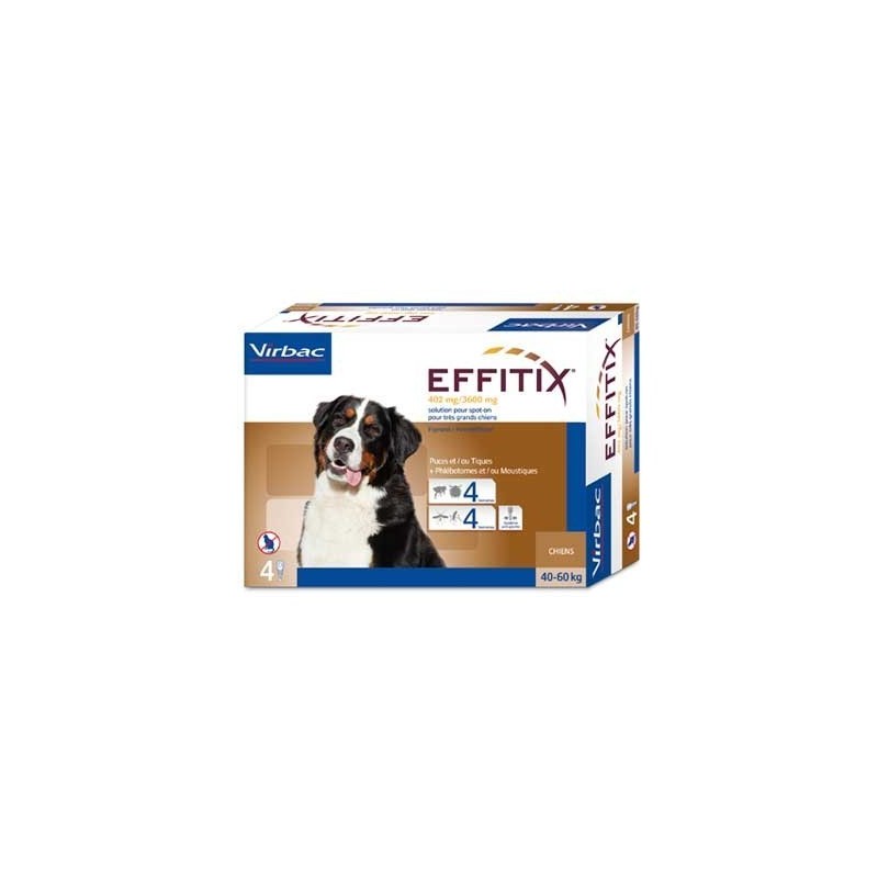 Effitix 4 Pipetas cães 40-60 Kg