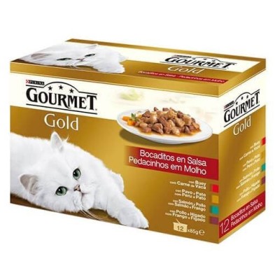 Purina Gourmet casamentos de ouro em Salsa sortido 12 x 85 g Purina Gourmet casamentos de ouro em Salsa sortido 12 x 85 g