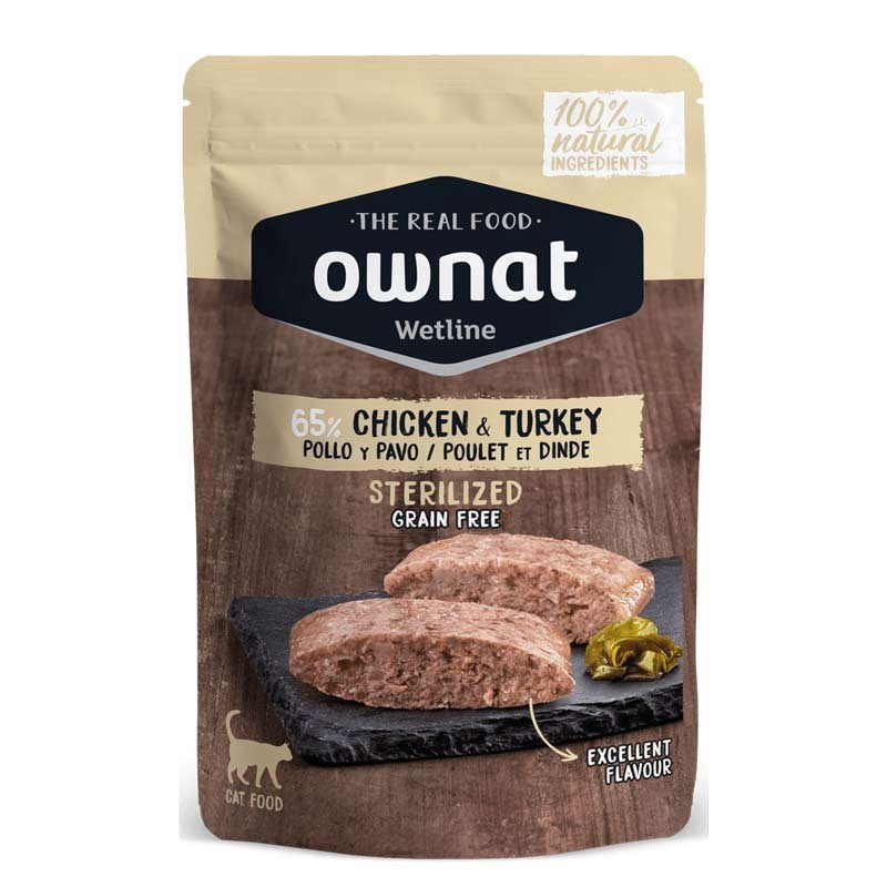 Ownat Pollo y Pavo Pouch para Gatos 85 Gr