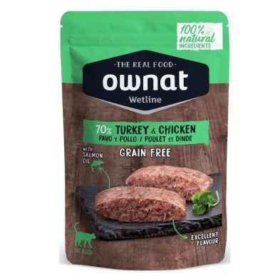 Ownat Pavo y Pollo Pouch para Gatos 85 Gr