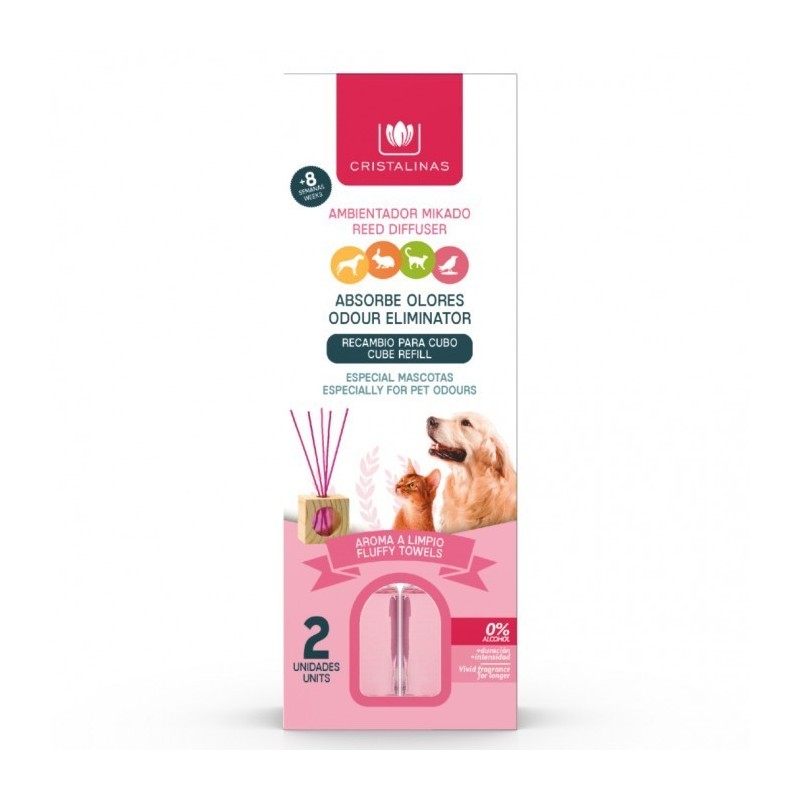 Recambio 2 uds mascotas 30 Ml Cristalinas Aroma Limpio