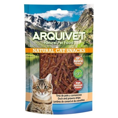 Arquivet Snack Cat Pato e Shrimp tiras 50 Gr