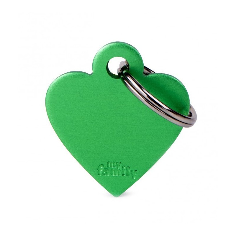 Placa Identificativa Personalizada Corazón Aluminio Verde